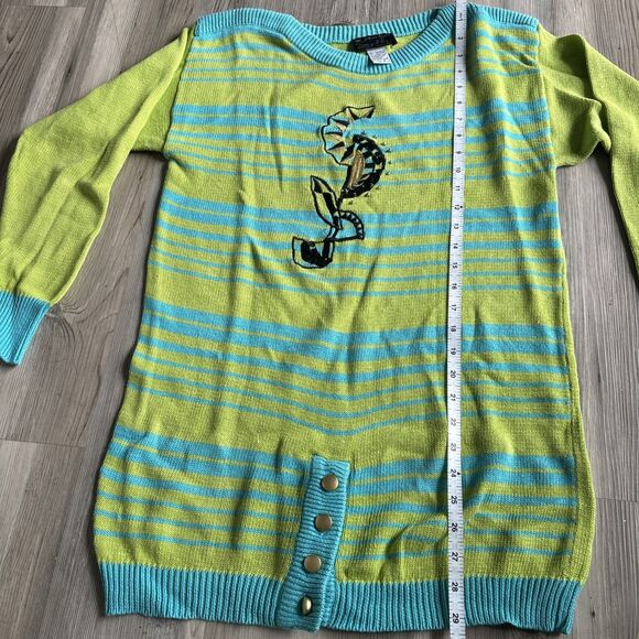 Vintage Suzelle Ramie Cotton Novelty Designer Embellished Sweater Size Small - Picture 8 of 10